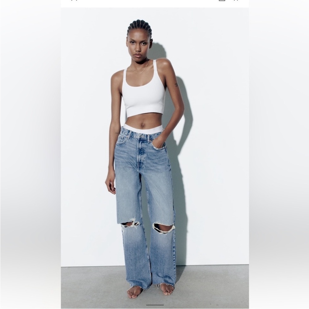 Zara Blue Wide Leg Jeans